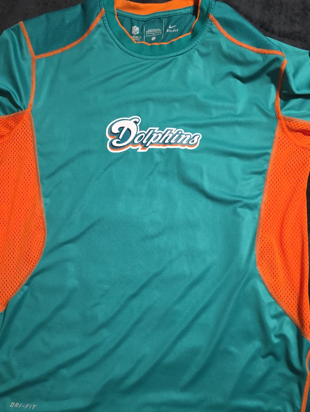 NFL Dolphins Teal and Orange Dri-FIT Performance Shirt